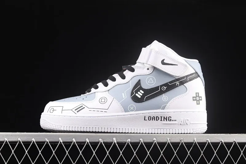 All categories Nk Air Force 1 Air Force series Nk Air Force 1 Mid Air Force mid-top Nk Air Force 1'07 Mid PS5 video game theme Air Force 1 black and gray luminous body mid-top casual sneakers CW2288-115